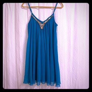 Like New Teal Beaded Breezy Dress